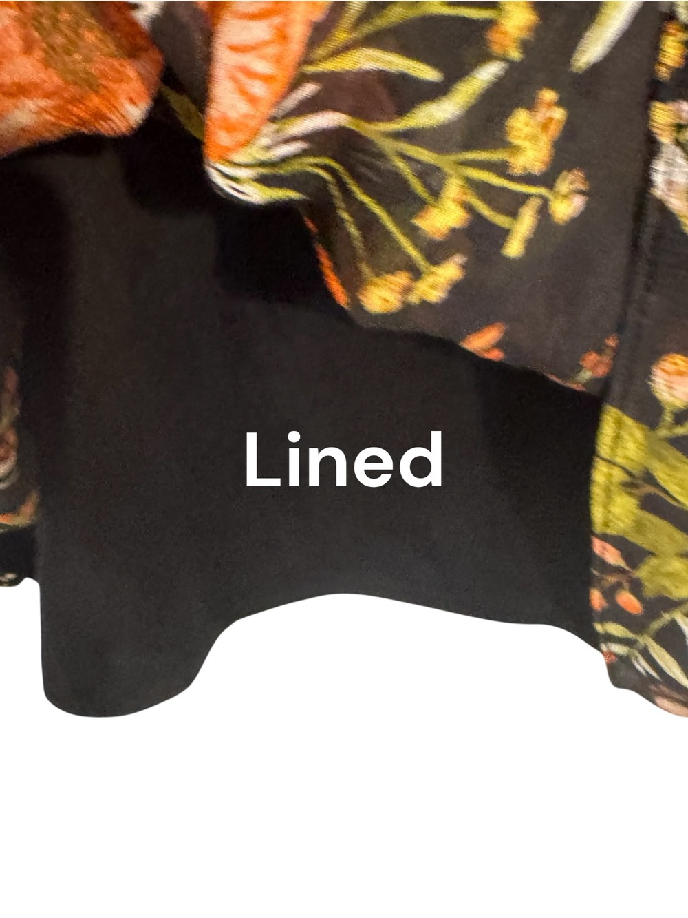 Floral Square-Neck Peasant Blouse in Black and Coral PLUS: 1X #G - Picture 5 of 9